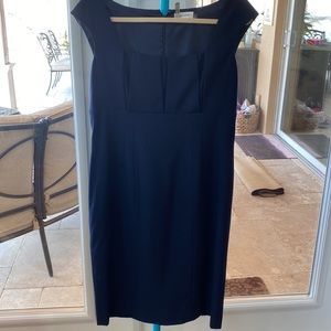 COPY - Calvin Klein blue stretchy sleeveless dress. tailored, lined. 12. Barely…